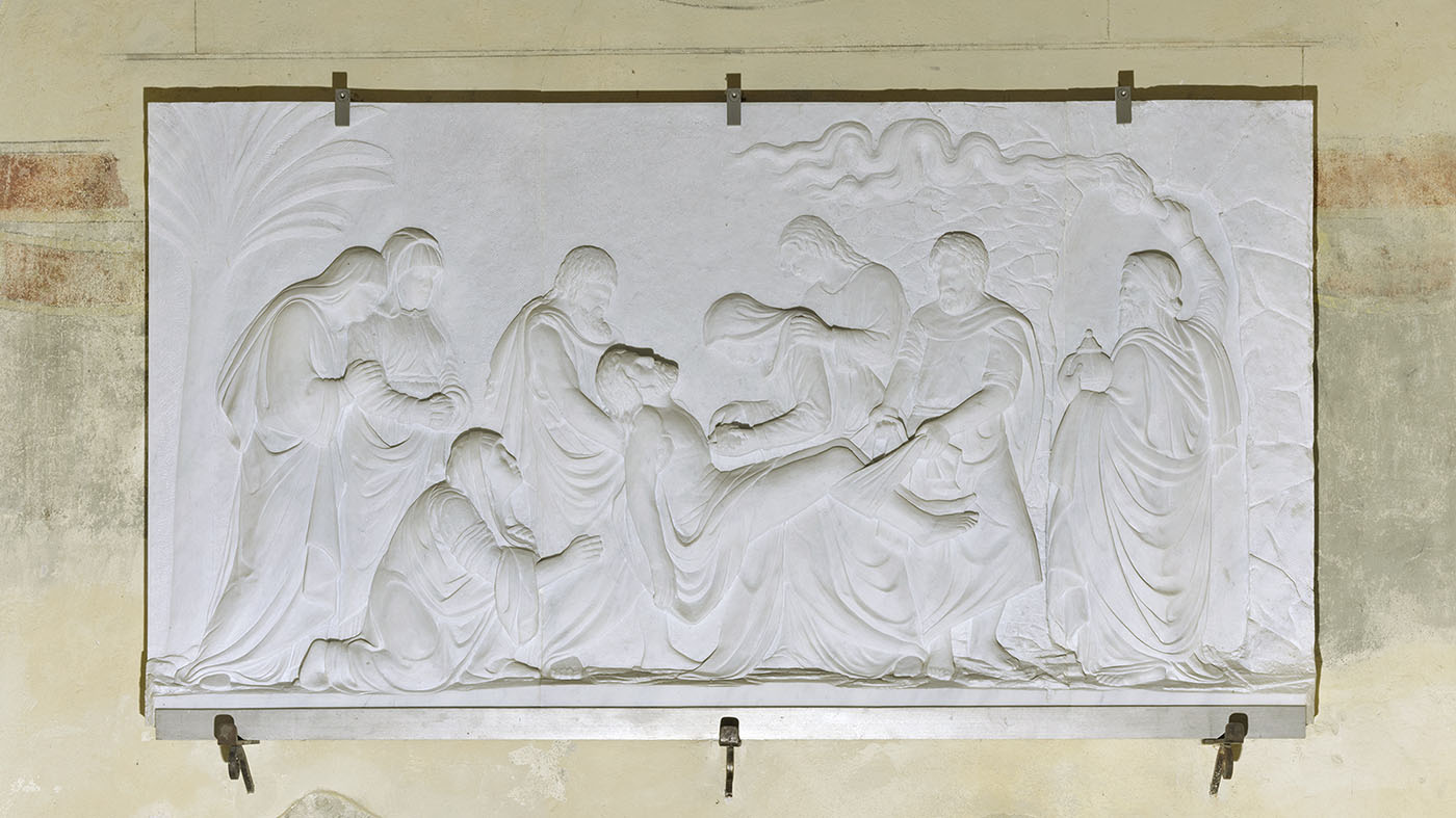 Relief Grablegung Christi | Friedhofskapelle Backnang