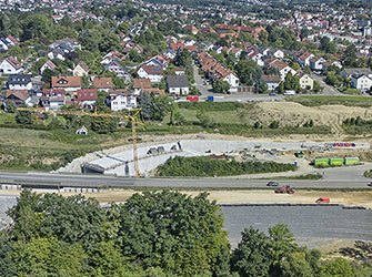 Luftbild B14 Neubau bei Anschlußstelle Backnang West