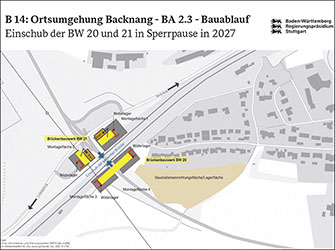 Neubau der B 14 Nellmersbach – Backnang/West Vollsperrung der B 14 im Bauabschnitt 2.3 Bahnbrücken