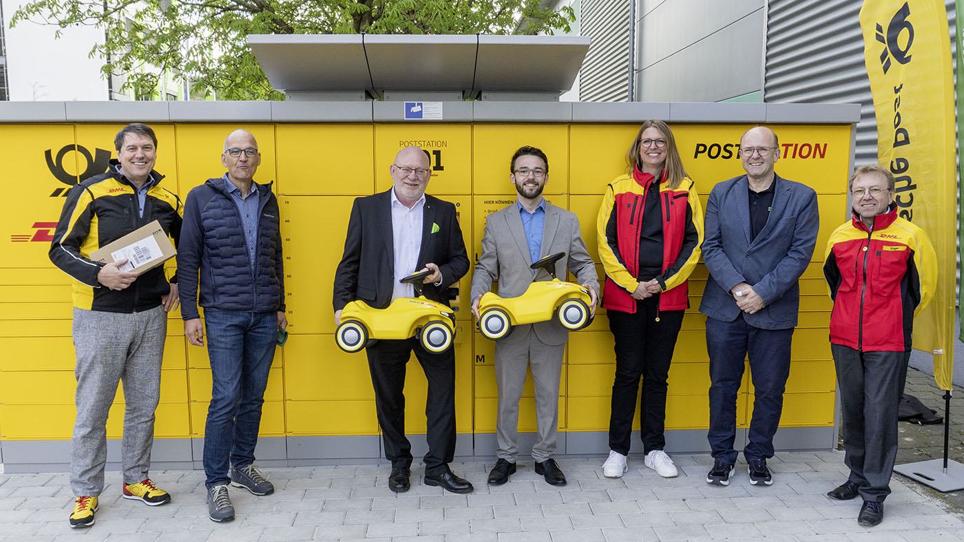 V. L. N. R.: Martin Fichtner, Politikbeauftragter DHL Deutsche Post | Bernhard Bühler, ehem. Bürgermeister Oppenweiler | Jürgen Erkert, CFO Murrelektronik | Gabriel Nold, aktueller Bürgermeister Oppenweiler |  Michaela Schoubye, Vertriebsleitung Stuttgart DHL Deutsche Post Holger Scheib, Standortleiter Oppenweiler, Murrelektronik | Richard Singer, Vertriebsleiter DHL Deutsche Post