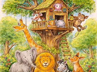 Konferenz der Tiere die Abbildung wurde mit KI erzeugt