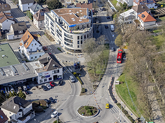 KAWAG-Kreisel, Blumenstraße, Stuttgarter Straße, Weissacher Straße