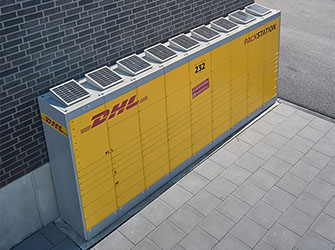 Solarbetriebene DHL Packstation in Oppenweiler
