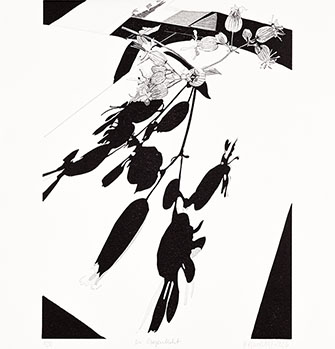 Im Gegenlicht, 2025, Linolschnitt, 30 x 22 cm