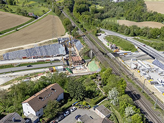 Baustelle B 14 Aus- Abfahrt Backnang-Mitte Bahnbrücken 