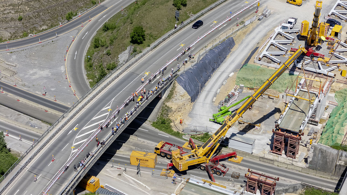 Baustelle B 14 Aus- Abfahrt Backnang-Mitte – Bahnbrücken 