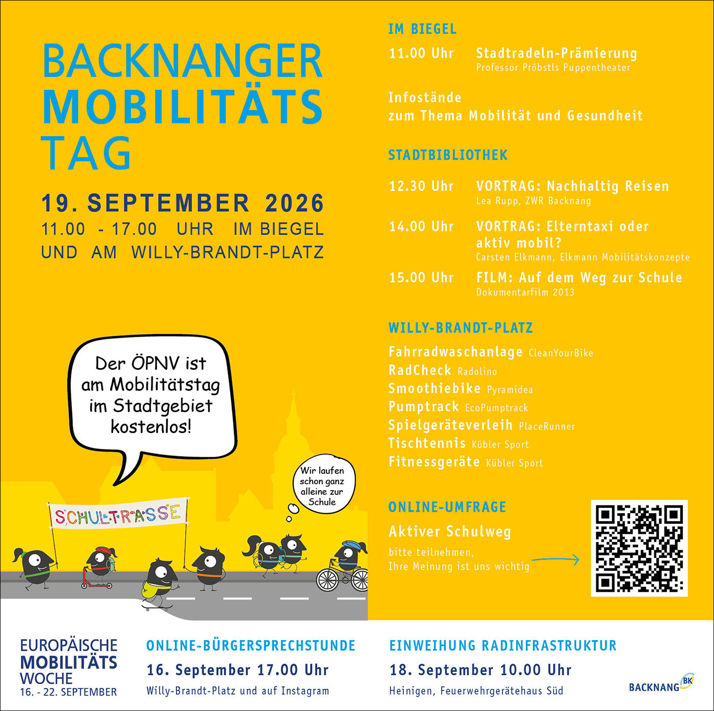 Informationsflyer Mobilitätstag in Backnang „Mobilität und Gesundheit“ | © Stadtverwaltung Backnang