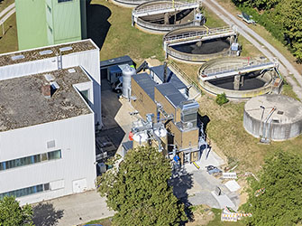 Kaskaden-Trockners auf der Kläranlage in Backnang-Neuschöntal | © BJ. Lattner