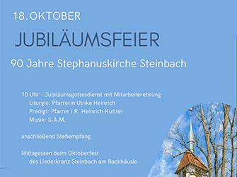 Plakat Jubiläusfeier | © Evangelische Kirchengemeinde Sachsenweiler-Steinbach 