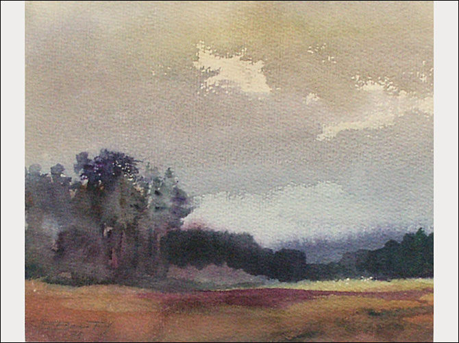 Novemberhimmel | 1991 | Aquarell auf Papier | Format 40 x 50 cm | © Wolfgang Beutel