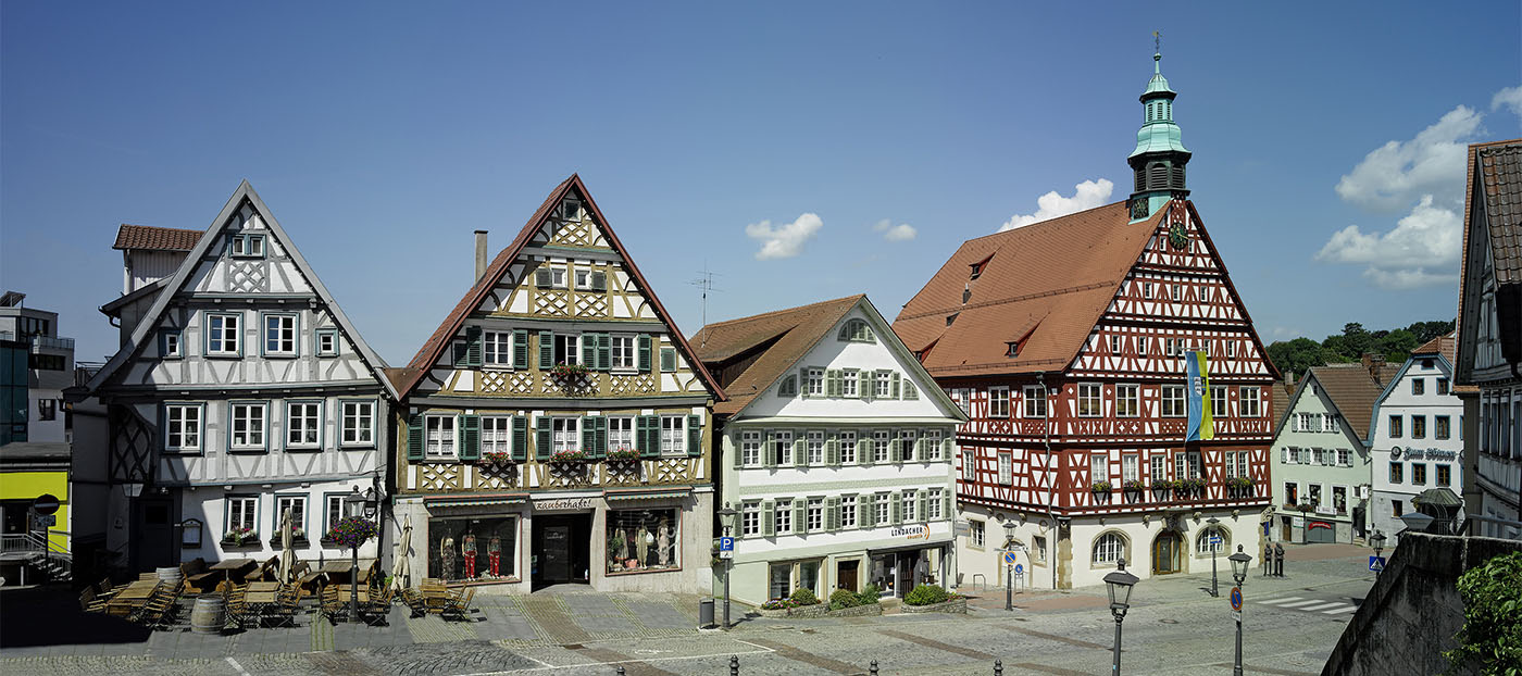 Backnang Marktstraße Rathaus Fachwerk